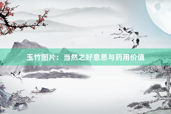 玉竹图片：当然之好意思与药用价值